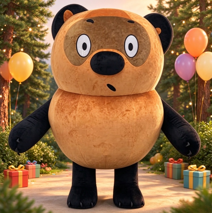 Event Party - 갈색 곰 인형 의상, 성인용 전신