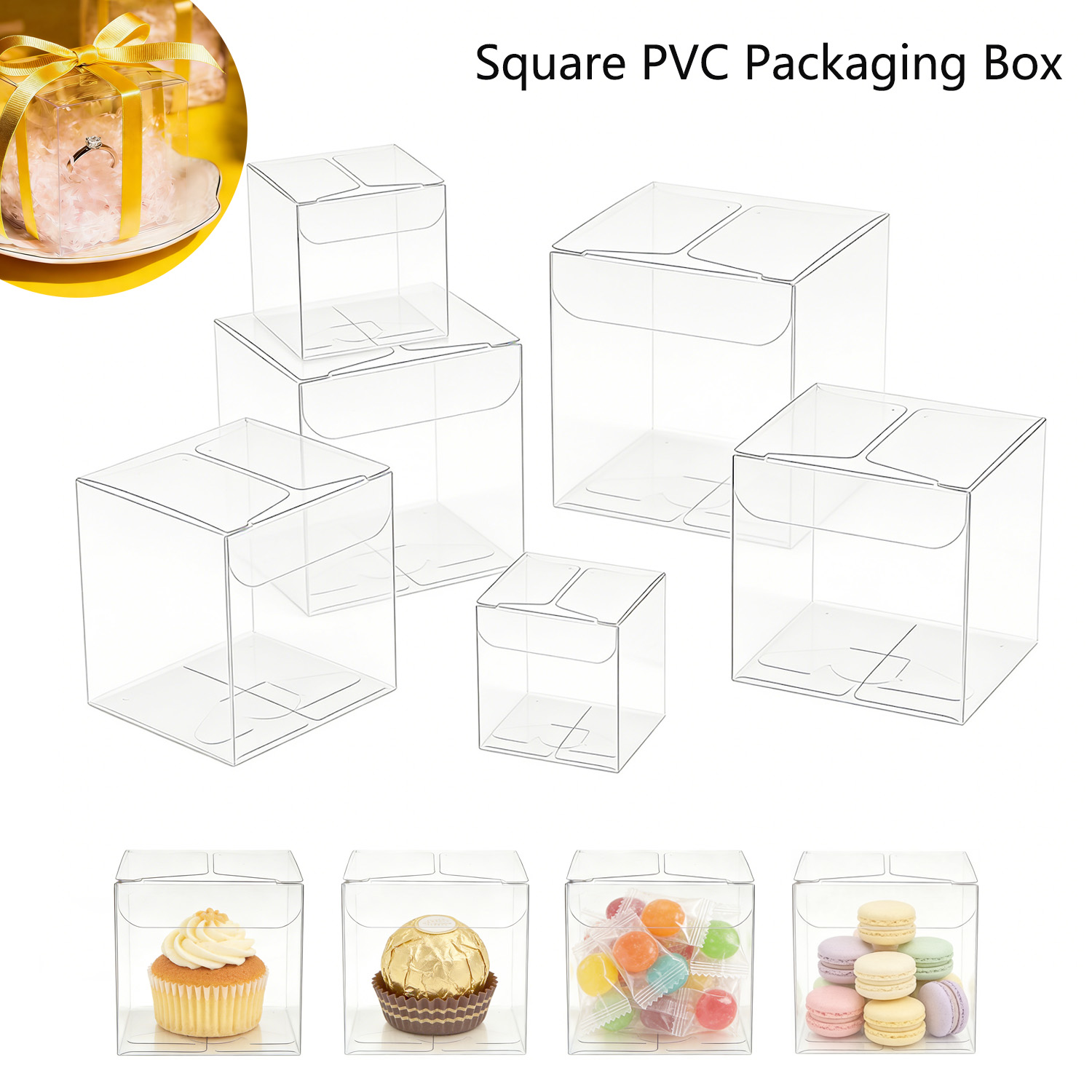 10개~50개 세트의 사각형 투명 PVC 접이식 진열  - Event Party Box 리뷰 및 가격