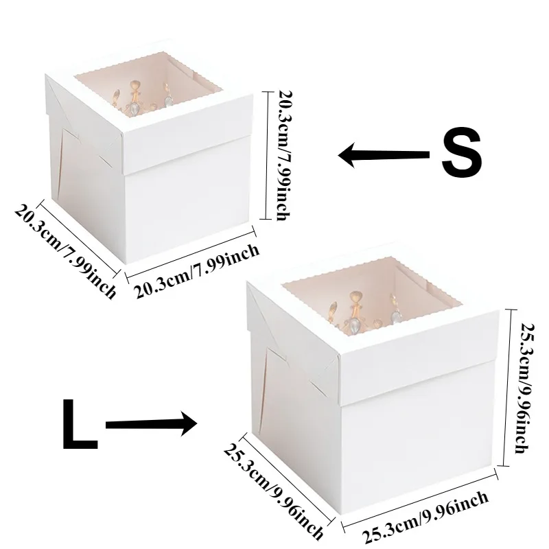 2개/4개/6개 세트의 흰색 사각형 케이크 상자, 일회 - Event Party Box 리뷰 및 가격