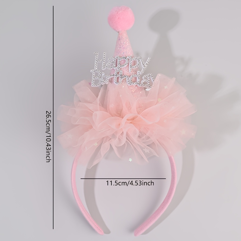 공주풍 생일 헤어 밴드, 반짝이는 글리터 장식과 폼폼, - Party Hat Cone 리뷰 및 가격